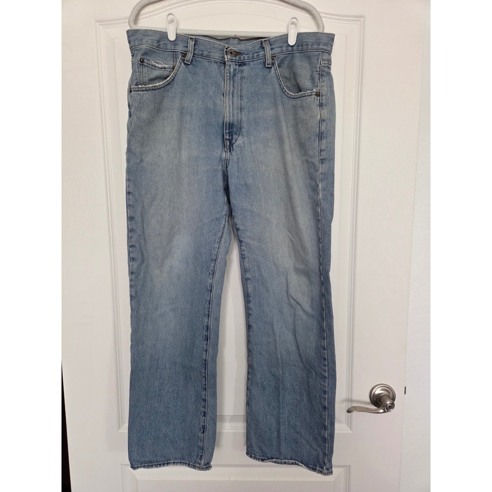 VTG Ralph Lauren RL Jeans Light Wash Denim‎ Distressed Relaxed Fit Mens 36x30